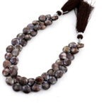 Chocolate Moonstone Coated 9mm Faceted Heart (Calibrated) - Image 2