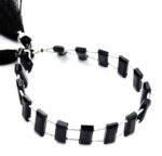 Black Onyx 6X14mm Faceted Rectangle (Double Drill)