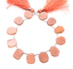 Light Peach Moonstone Coated 13-16mm Organic Cut Slice